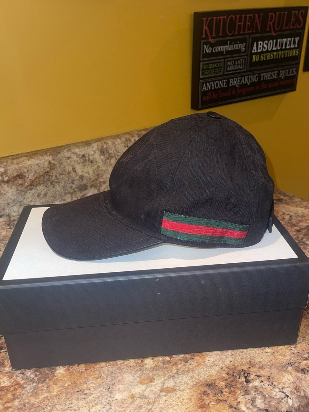 Gucci Black Hat with Interior Logo